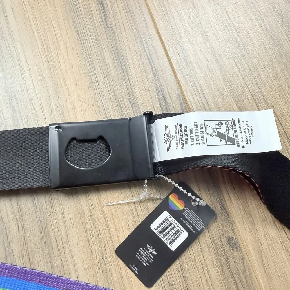 Buckle-Down Disney Pride Collection Rainbow Mickey Adjustable Web Belt Lanyard